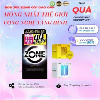   Quà tặng 1 chiếc bcs random  Bao cao su cho nam Jex zone 0.01 mm  siêu cao cấp Nhật Bản siêu mỏng 10 bcs 