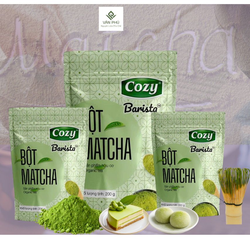 Bột Matcha Cozy Barista 200gram - Pha Chế Matcha Latte Từ Trà Xanh Chất Lượng Nhật Bản