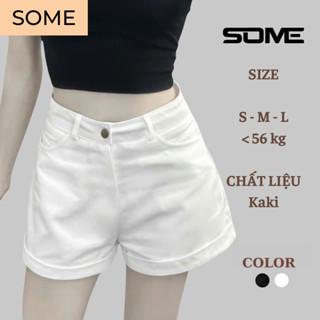 [ COMBO 2 QUẦN ] Quần Short Lật Lai Nữ Chất Kaki Mềm Mịn Lưng Cao Tôn Dáng Hai Màu Đen Trắng KK2