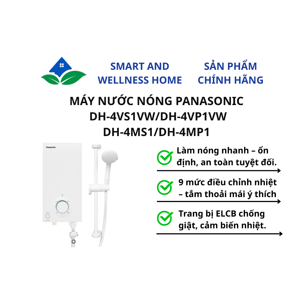 MÁY NƯỚC NÓNG PANASONIC DH-4VS1VW/DH-4VP1VW/DH-4MS1/DH-4MP1