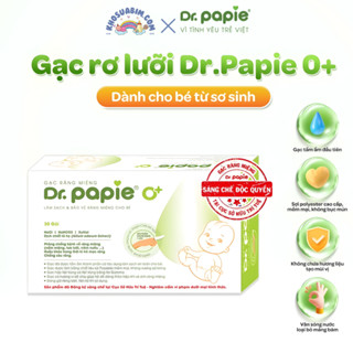  Gạc Rơ Lưỡi Dr.Papie vệ sinh răng miệng cho bé Hộp 30 miếng 
