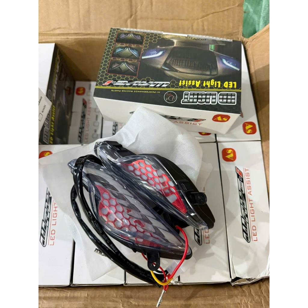 xi nhan led audi tổ ong demi xe wave lắp cho wave a 100, 110 wave s100 wave rs100 bảo hành 1 năm