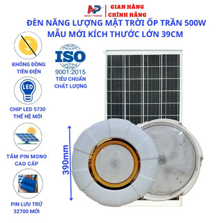  Đèn Ốp Trần Năng Lượng Mặt Trời NP NHẬT PHONG công suất 300W,400W,500W  ốp trần nhà mái hiên điều khiển bảo hành 2 năm 