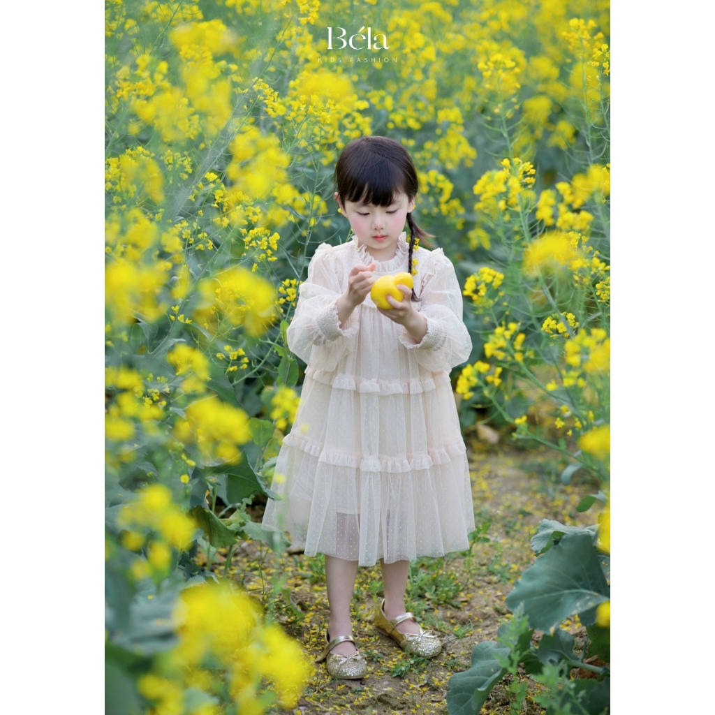 Váy bé gái dài tay, xoè bồng - Laice Dress Béla Store