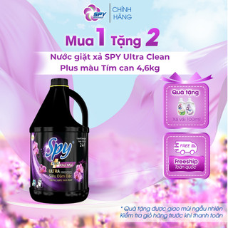  Nước Giặt Xả SPY Ultra Clean Plus Màu Tím Can 4.6kg – Khử Mùi Lưu Hương Nước Hoa Pháp 