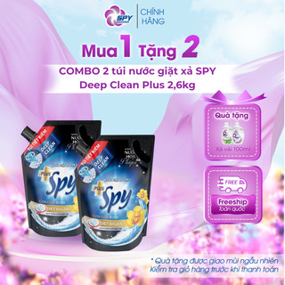  Combo 2 Túi Nước Giặt Xả SPY Deep Clean Plus 2,6kg  5,2kg  – 2 Trong 1 Sạch Sâu Lưu Hương Nước Hoa 