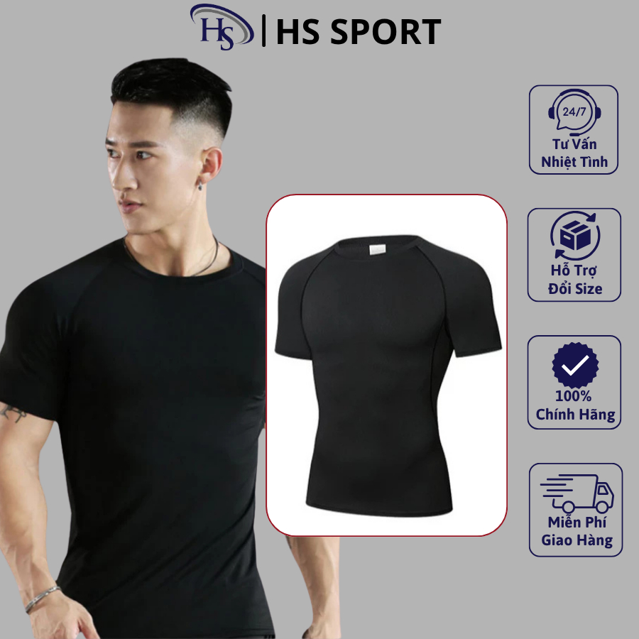 Áo Giữ Nhiệt Ngắn Tay Pro ComBat , Áo Giữ Nhiệt Thể Thao Tập Gym Bóng Đá - HSSPORT.