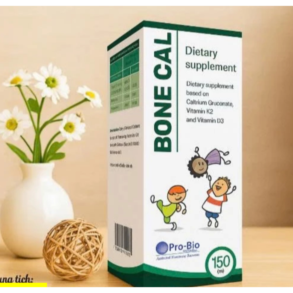 BONE CAL (hộp 150 ml) Canxi Hữu Cơ,Cho Trẻ Còi Xương, Chậm Mọc Răng Do Thiếu Canxi,răng bé chắc khỏe