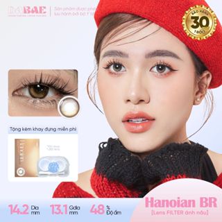 Kính áp tròng Hanoian Brown lens màu nâu filter tự nhiên 3 tháng DIA 14.2mm có độ 0-8 DABAE