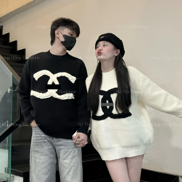 [ Hàng QC Loại 1] Áo Nữ Cổ Tròn Dài Tay Forn Rộng Thêu Chữ X , Áo Sweter Chất ni len in chữ chờ leo