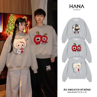  Áo Sweater Nỉ Bông Nam Nữ Trơn Form Rộng Cotton Unisex Áo Khoác Hoodie Hana Oversize Trend Thu Đông - NQ300 