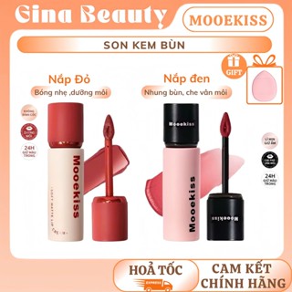  MOOEKISS Son Kem Mooekiss Nắp đen Chất Nhung Bùn Lì  Nắp đỏ bóng nhẹ dưỡng môi Dưỡng Ẩm Mềm Mịn Lâu Trôi 