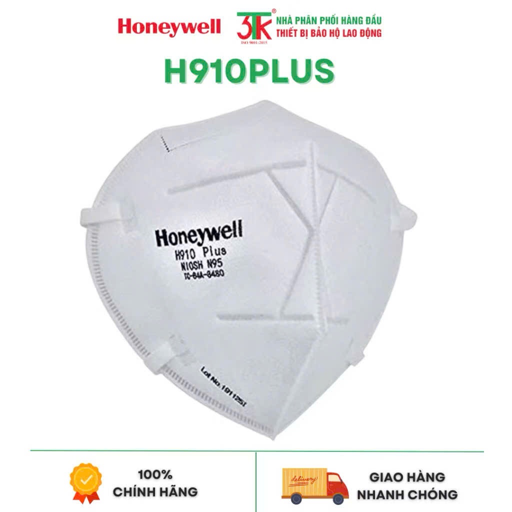 Lẻ 1 chiếc Khẩu Trang Honeywell H910 Plus N95 – Chuẩn NIOSH Hoa Kỳ, Lọc Bụi Siêu Mịn 99.99%