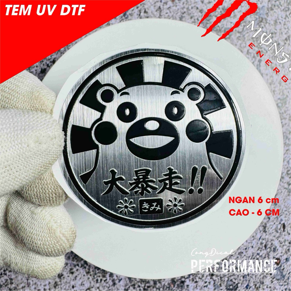 Tem dán KUMAMON MÀU NHÔM KUTE