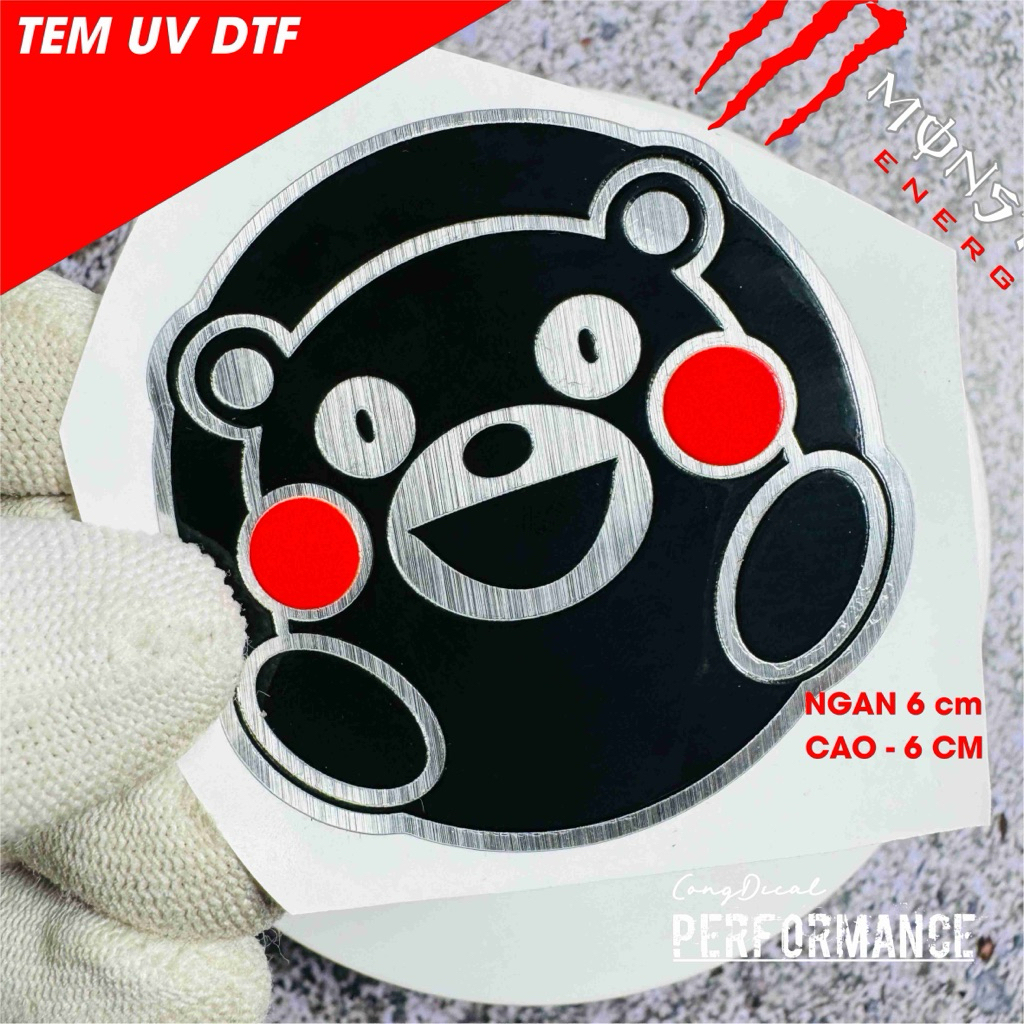 Tem dán KUMAMON MÀU ĐEN KUTE