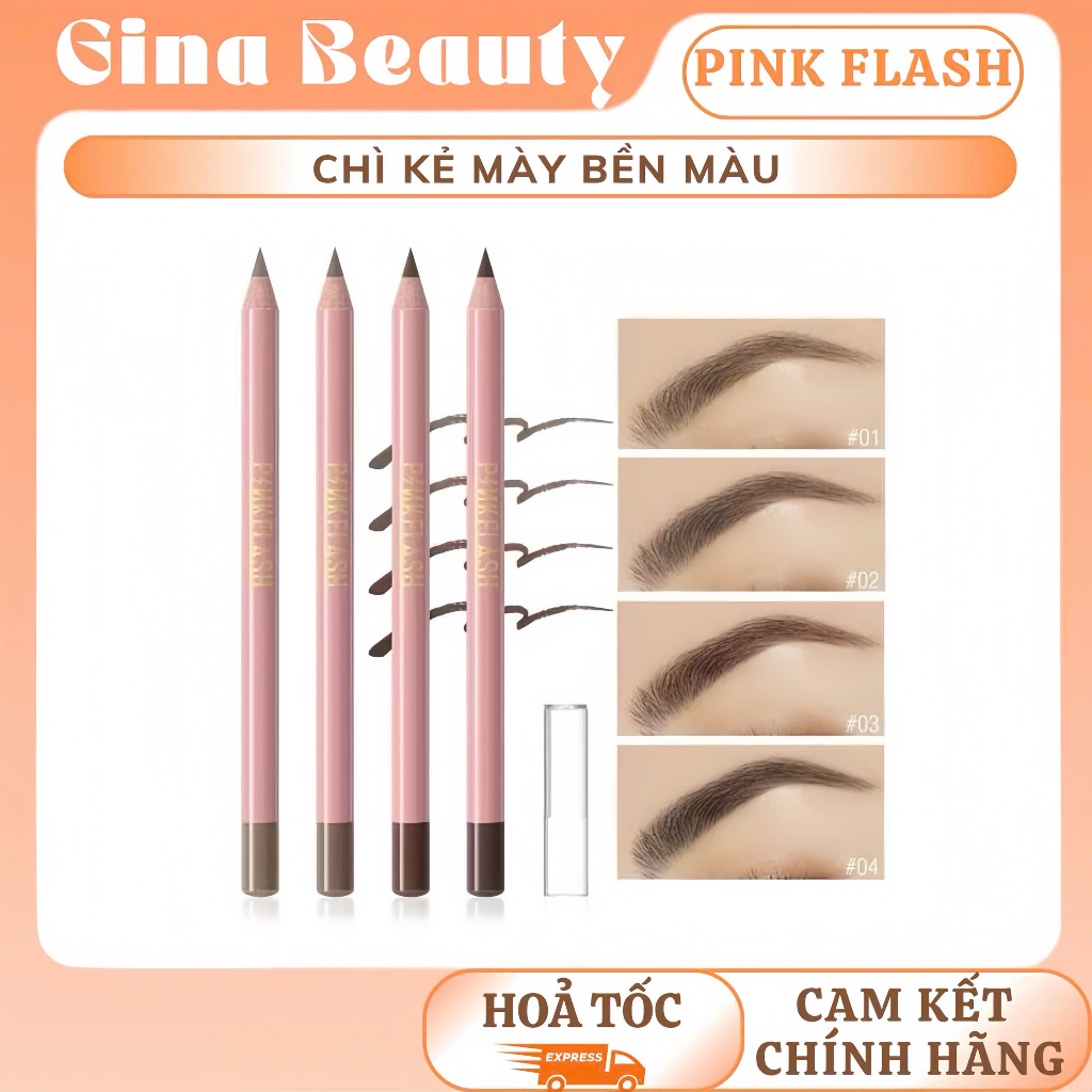 [PINKFLASH] CHÌ KẺ MÀY PINKFLASH OH MY EMOJI KHÔNG THẤM NƯỚC,LÊN MÀU RÕ NÉT 2.2G GINABEAUTY