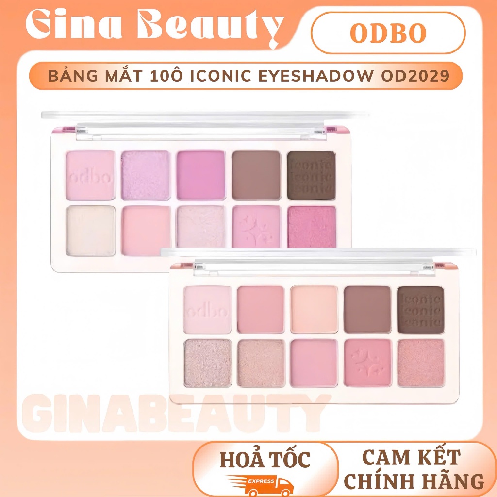 [ODBO ICONIC] Bảng mắt Odbo phấn mắt 10 ô chất phấm mềm mịn Iconic Eyeshdow Palette Cute OD 2009