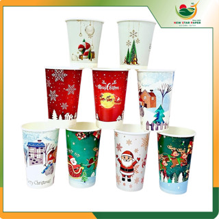  Lốc ly giấy có họa tiết noel tết 