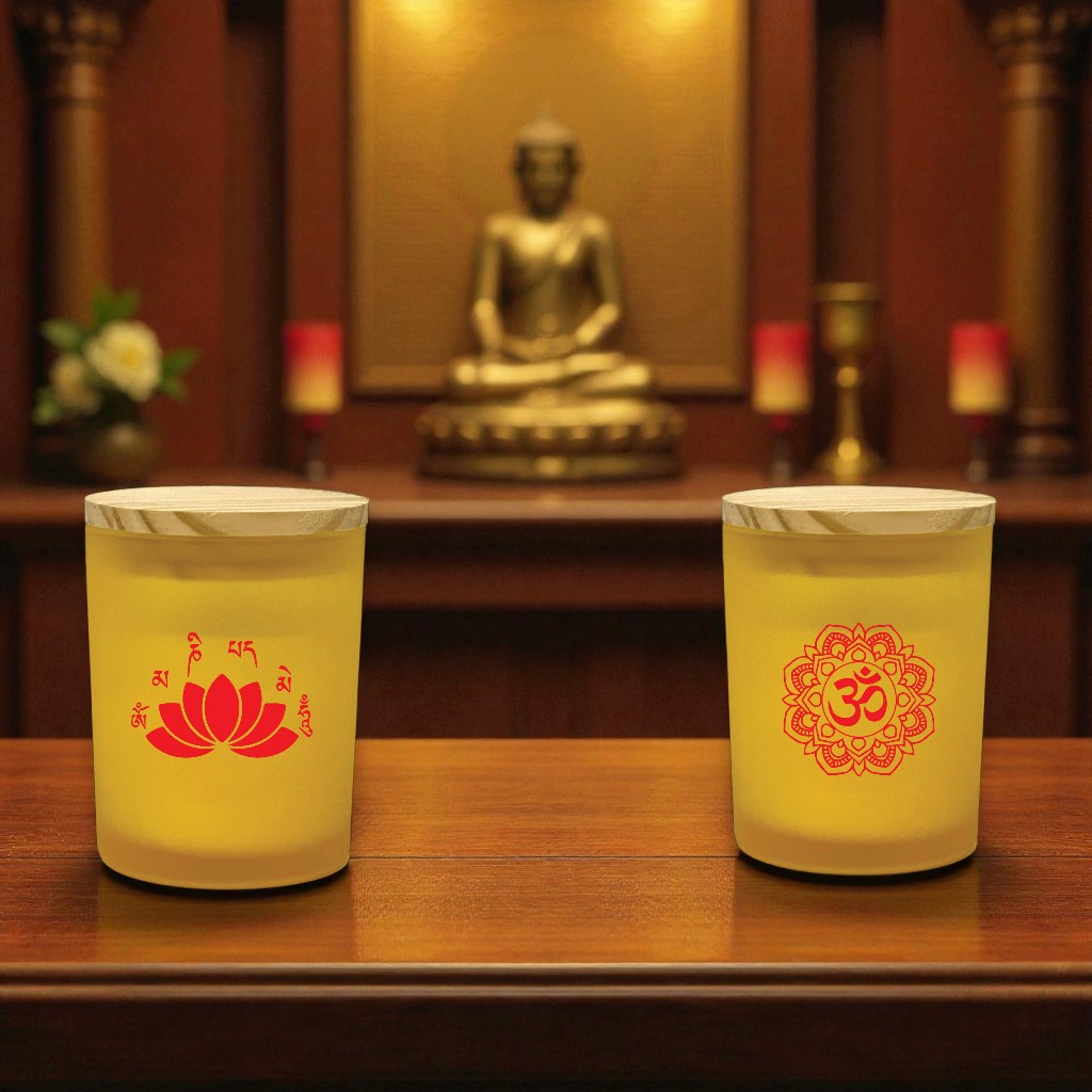 Combo 4 Ly Nến Thơm Cao Cấp Tâm Hoa Thiên – Nến Dâng Phật ( 2 ly 100ml & 2 ly 200ml)