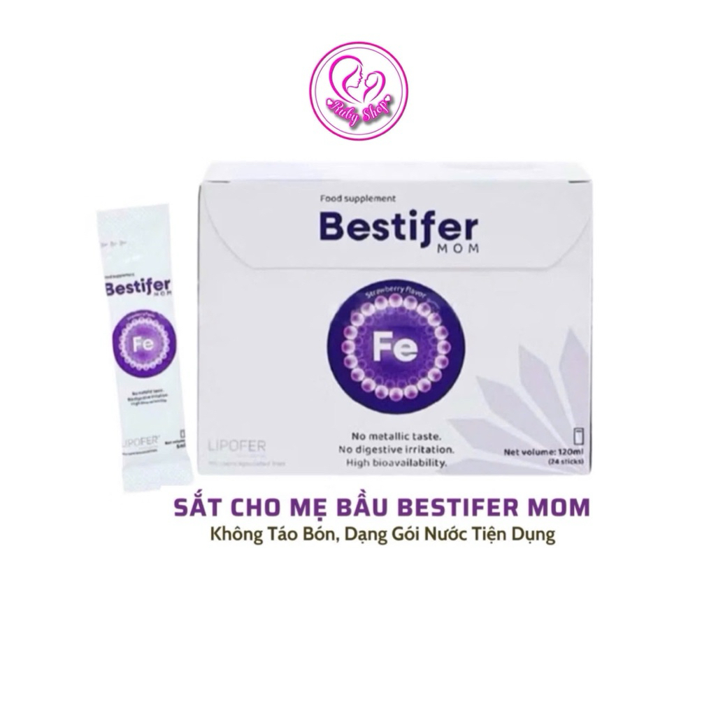 Sắt Bestifer hộp 24 gói nhập khẩu Châu Âu bổ sung sắt phòng thiếu máu