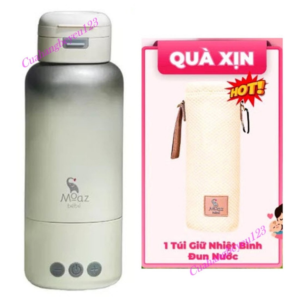 Bình đun nước & hâm nước pha sữa điện tử di động cao cấp Moaz BéBé MB-114 MB114 (GIÁ CẠNH TRANH)