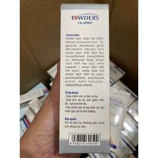 ( Mẫu mới) Xịt Towders (spray+)100ml và Towders Plus spray 100ml