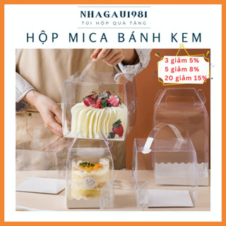  Set 10 Hộp Mica Trong Suốt Đựng Bánh Kem Hoa Quà Tặng Shop Nhagau1981 