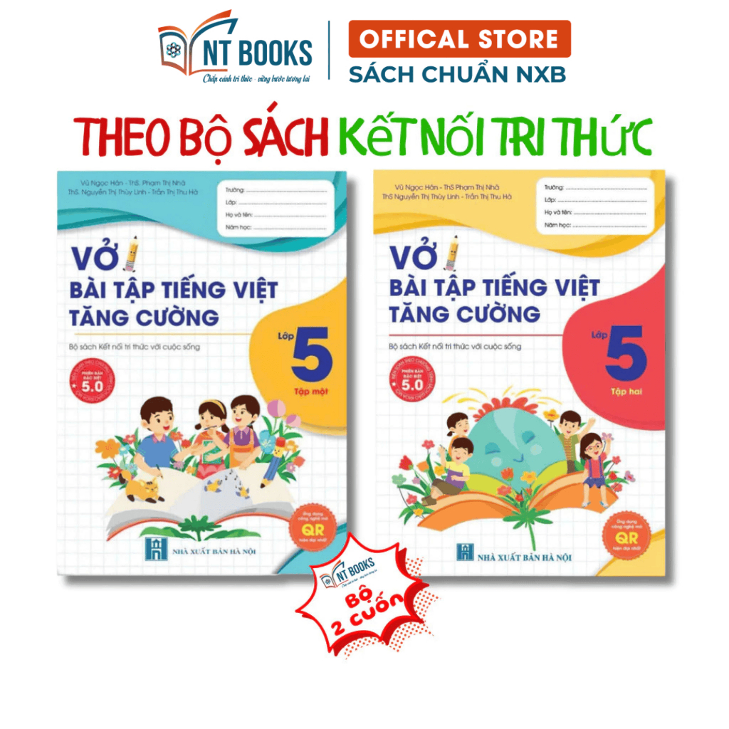 Sách - Vở Bài Tập Tiếng Việt Tăng Cường Lớp 5 Tập 1 + Tập 2 - Kết Nối - AP