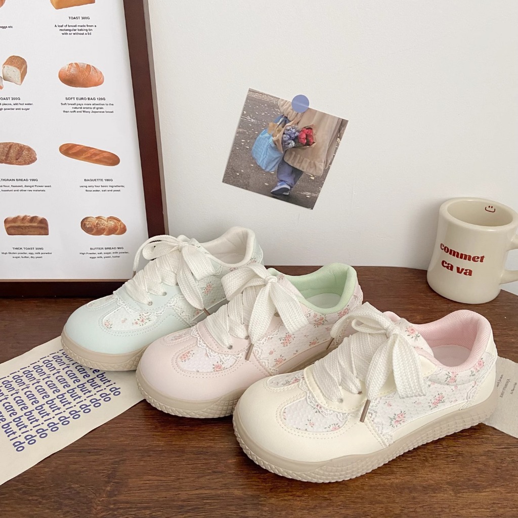 Giày Thể Thao Nữ Học Sinh Hoạ Tiết Hoa, Giày Sneaker Ulzzang Phong Cách Hàn Quốc SA93