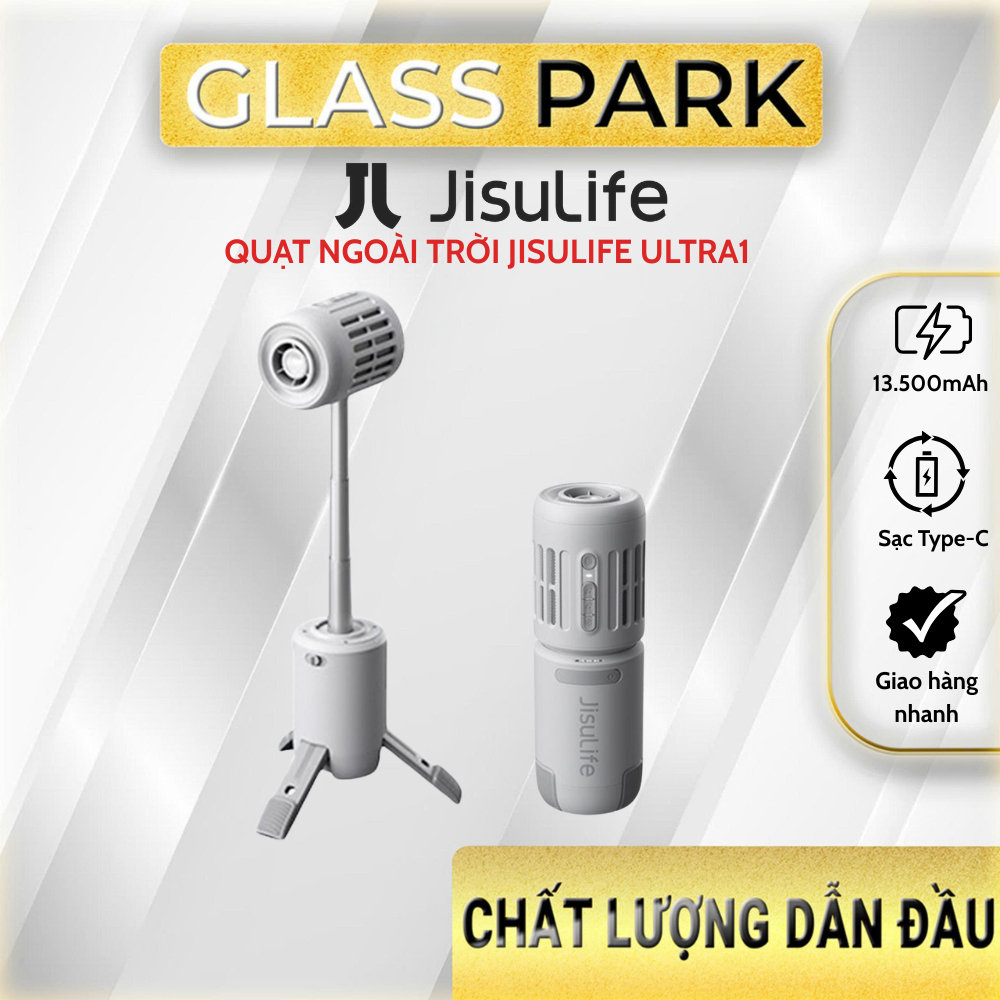 Quạt ngoài trời đa năng Jisulife Ultra1 54W 13500mAh, tích hợp đèn chiếu sáng – Bảo hành 12 tháng