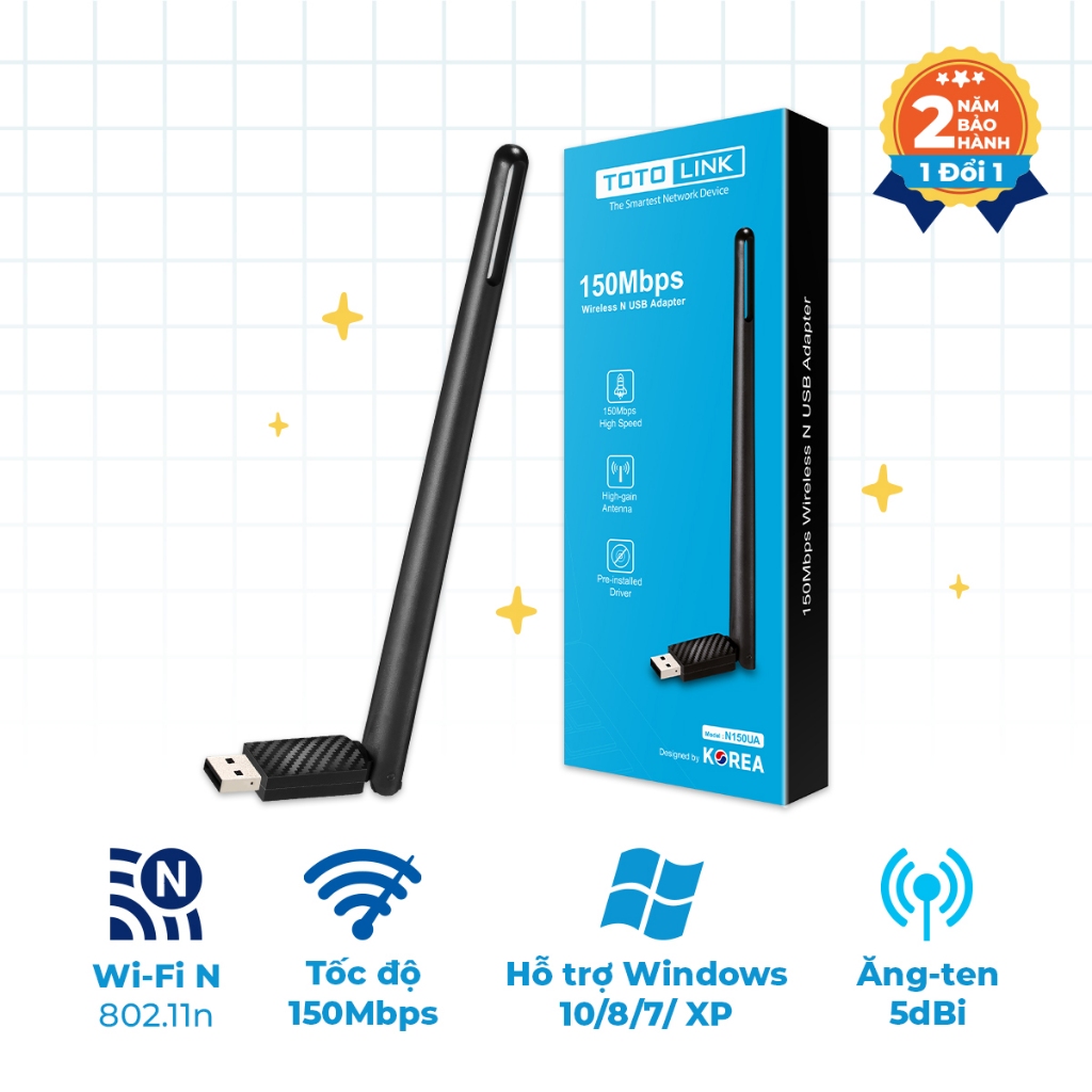[Hỏa Tốc] N150UA - USB Wi-Fi chuẩn N 150Mbps