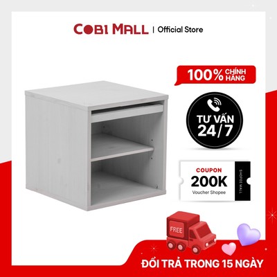 [MỚI] Tủ Chứa Đồ Mini Nắp Trượt Dotto 340x340x340mm – Màu Trắng Vân Gỗ – Cobi Home