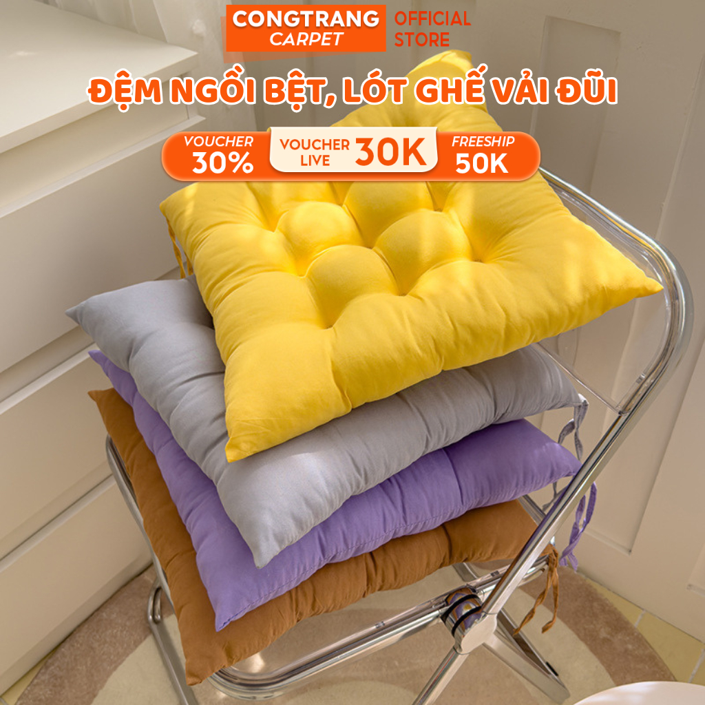 Đệm Ngồi Bệt HOMIES Nệm ngồi Bệt Vải Đũi Kiểu Nhật, Đệm Ngồi Văn Phòng ( Size 40cm x 40cm )