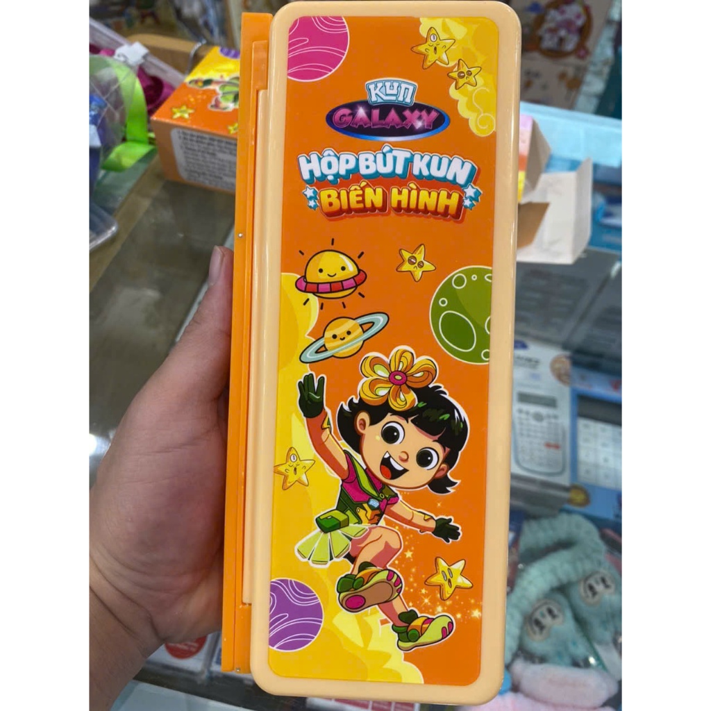 Hộp đựng bút kun biến hình đa năng có bảng tự xóa kèm bút vẽ,