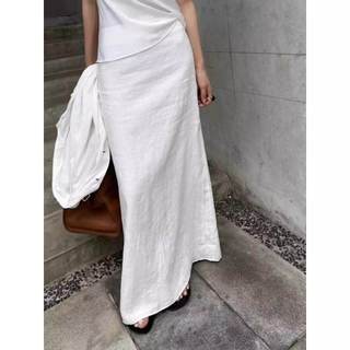 𝗢𝗿𝗶𝗼𝗻 - |LY LINEN| - Chân váy linen 2 lớp xẻ sau