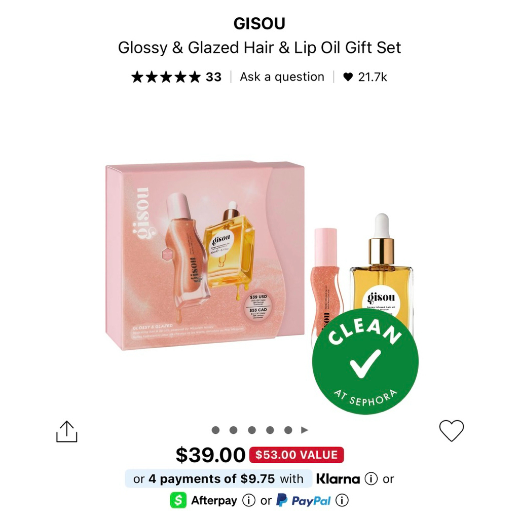 Gisou Glossy & Glazed Hair & Lip Oil Gift Set