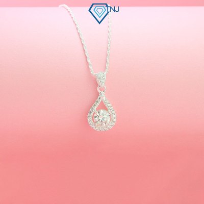 Dây chuyền Moissanite bạc nữ 6.5ly mặt giọt nước đính đá lấp lánh kèm thẻ tra cứu cao cấp DCNM0049 - Trang Sức TNJ
