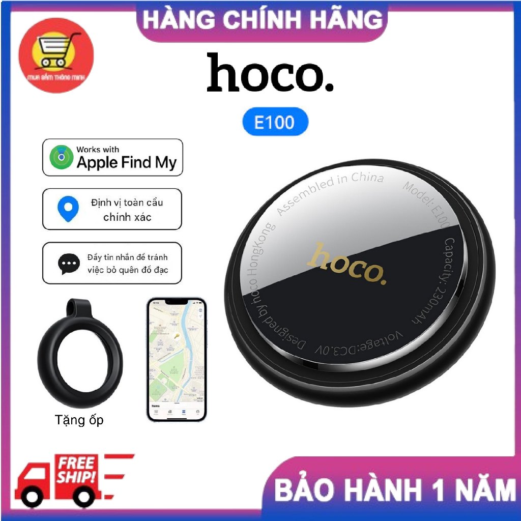 Thiết bị định vị GPS HOCO E100 cho iOS chống thất lạc thông minh toàn cầu kèm ốp - Chính hãng