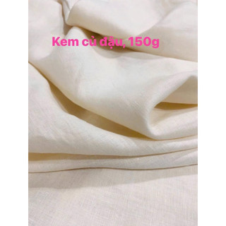 Vải linen tưng pre màu kem  củ đậu định lượng 150g đã wash