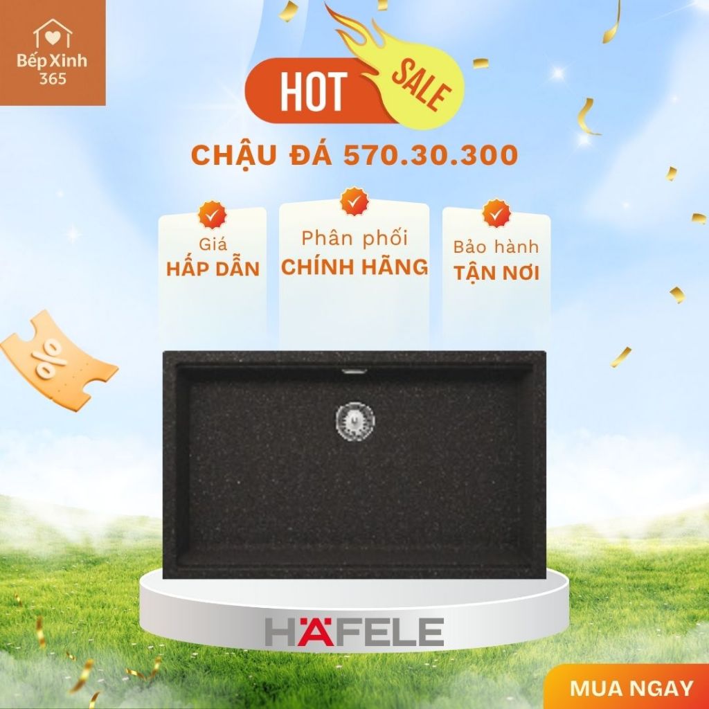 Chậu Rửa Đá HS20-GEN1S80 Hafele 570.30.300 - Bền Bỉ, Chống Trầy, Dễ Vệ Sinh