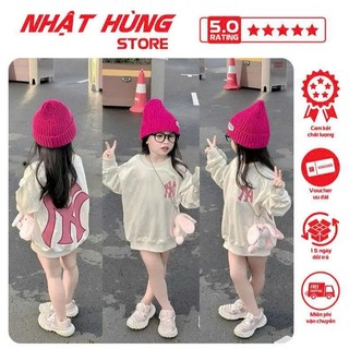 Áo lẻ nỉ 2 da dài tay thu đông in NNNYYYY CHỮ HỒNG cho bé trai bé gái từ 10-63kg NH204