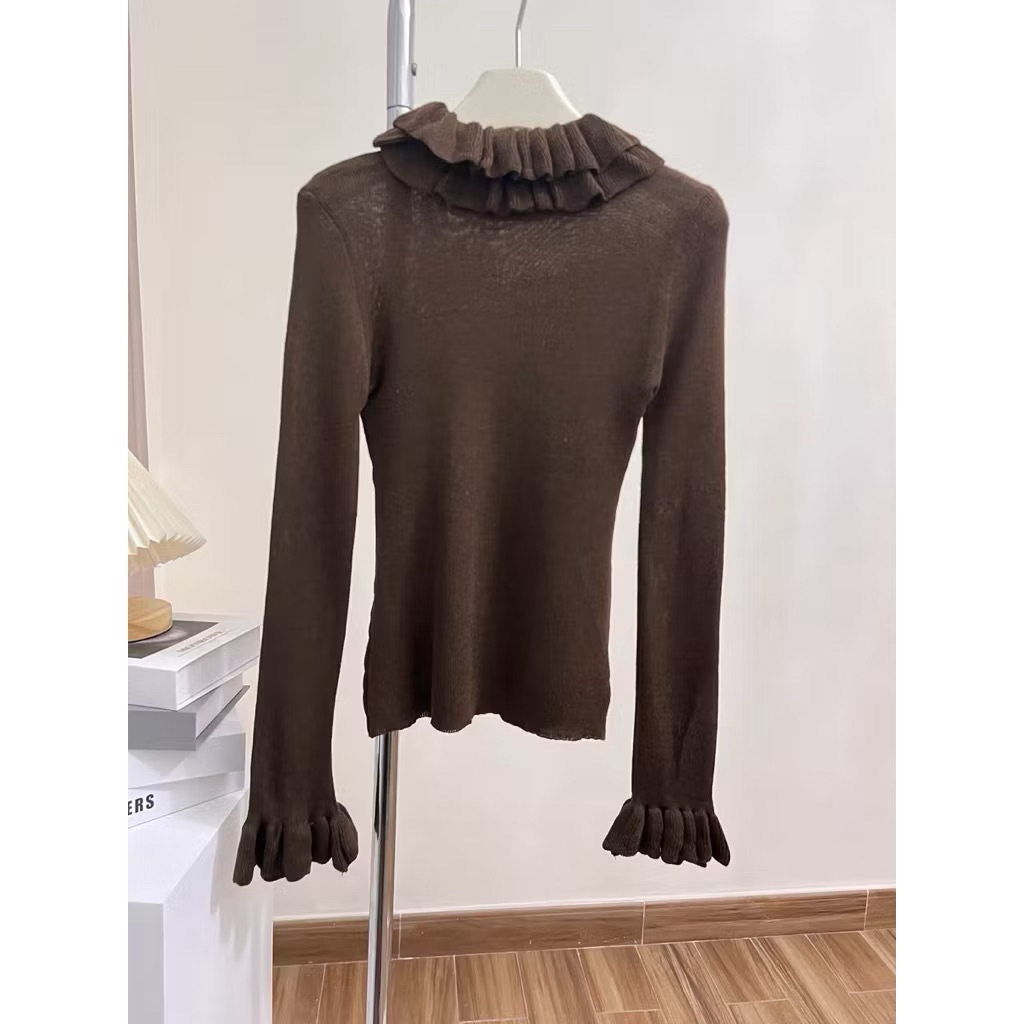 Áo Len Tăm CỔ BÈO 2 lớp Tay Loe Hàng QC co giãn 4 chiều 5 màu siêu xinh-Dành Cho Nữ | BigBuy360 - bigbuy360.vn