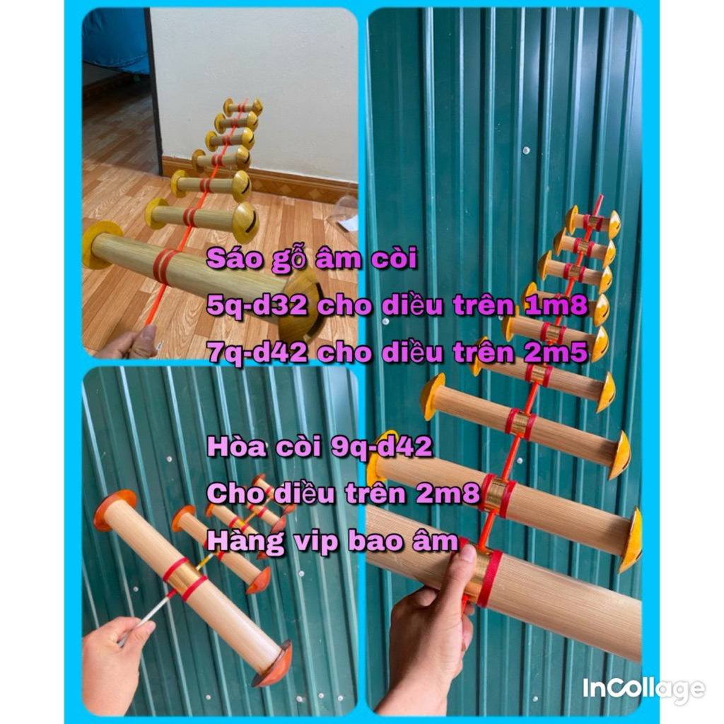 sáo gỗ -âm còi vắt các loại ( 5 quả d35-7 quả d42) fun đai đồng hàng kỹ