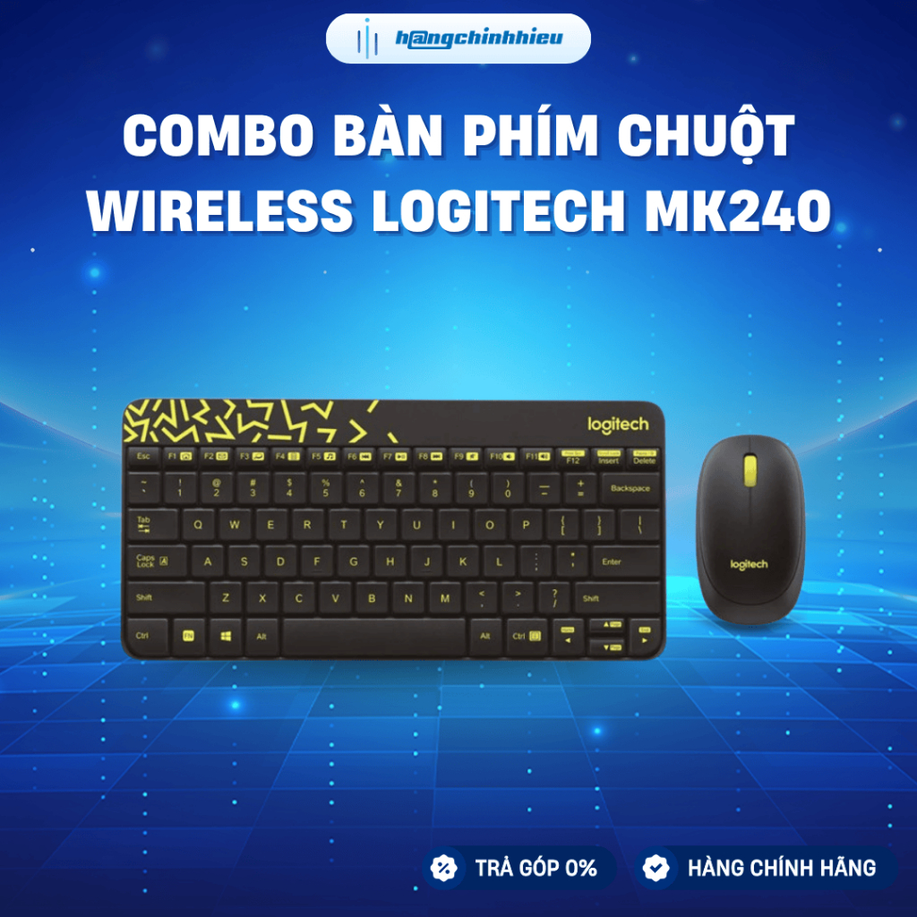Combo Bàn Phím Chuột Wireless Logitech MK240 Chính Hãng