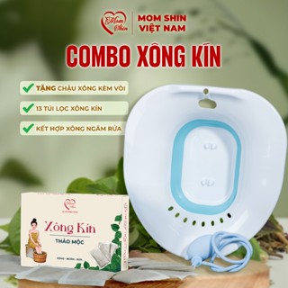 COMBO Chậu xông & Set Xông vùng kín [13 túi lọc] Xông ngâm rửa, Ở Cữ Mẹ Shin Min Gin