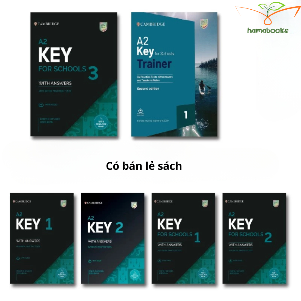 Sách - 6 cuốn Luyện KET 2020 (NO CODE)- A2 KEY 1,2 - A2 KEY for Schools 1,2 - Trainer 1 - Bản in laz