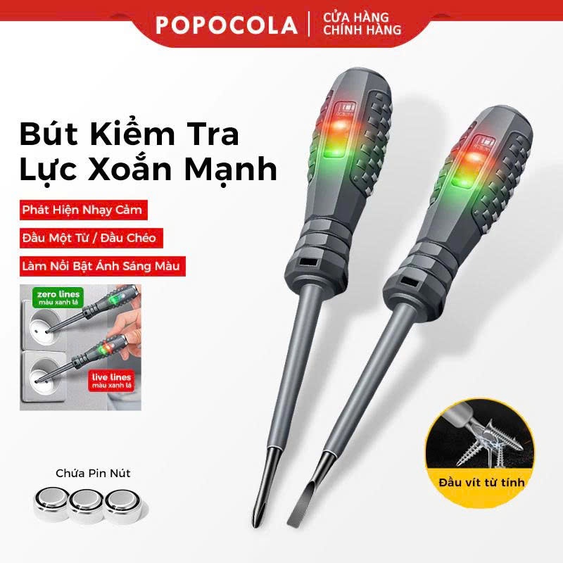 [COMBO 4 ] BÚT ĐIỆN THÔNG MINH 4 CẠNH VÀ 2 CẠNH] Bút thử điện thông minh BTOOL Tô vít thử điện tua v