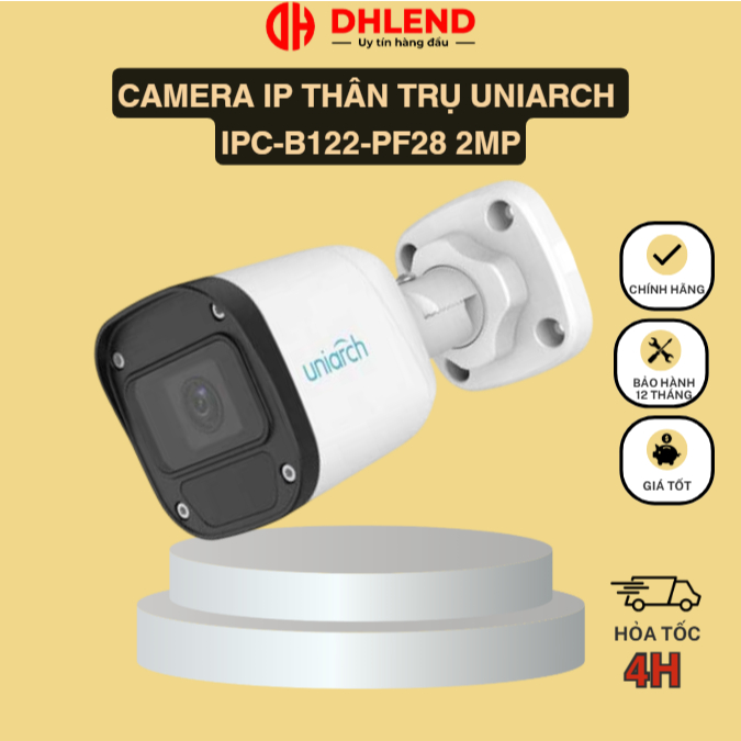 Camera IP thân trụ UNIARCH IPC-B122-PF28 2MP