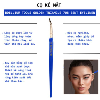 Cọ Kẻ Mắt, Cọ Viền Mắt Đầu Gấp Dễ Vẽ Bdellium Tools Bent Eyeliner B708