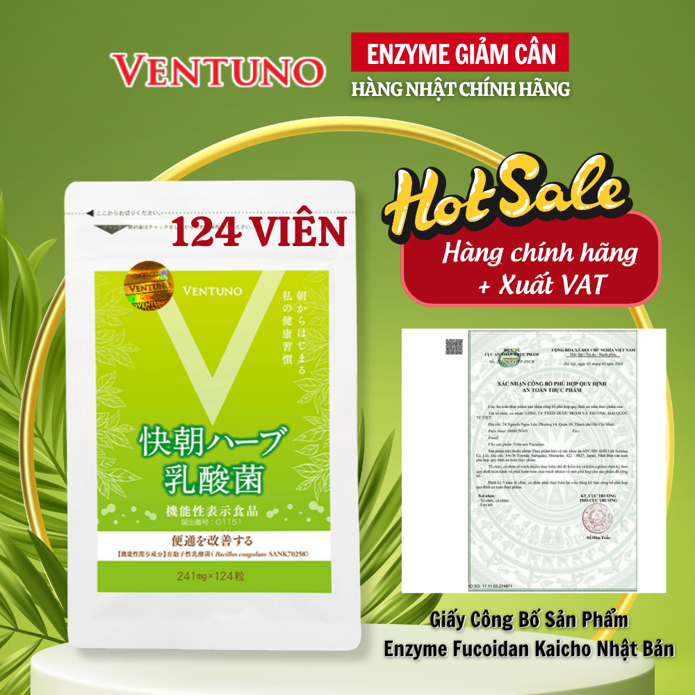 [Chính hãng Ventuno] Viên uống detox giảm cân Enzyme Fucoidan Kaicho Nhật Bản